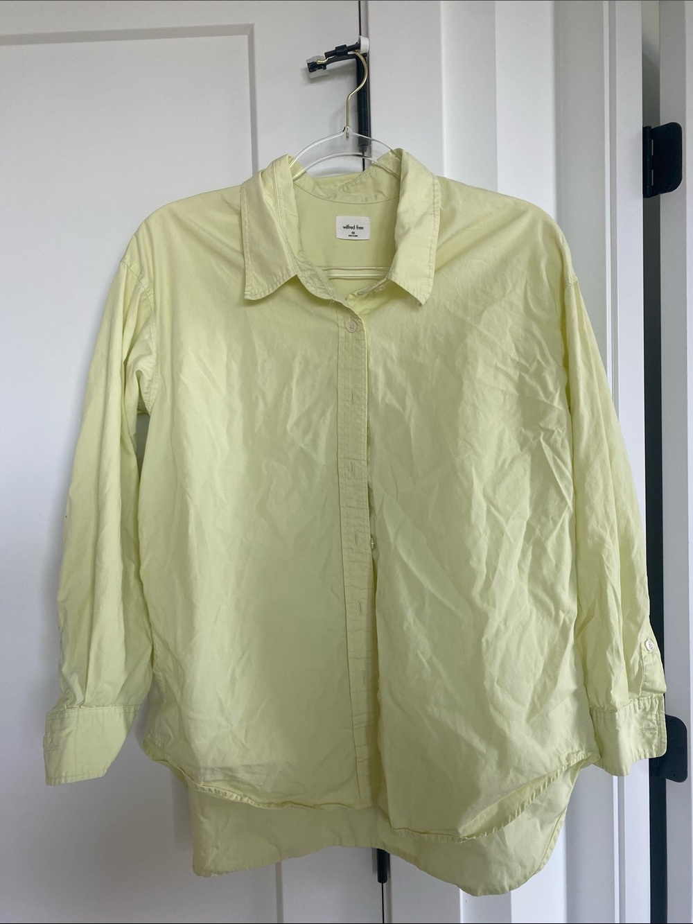 Aritzia 100% cotton Light Yellow Button-Down Shirt